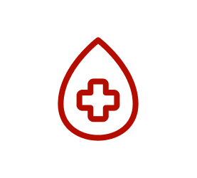 Icon of blood with cross in the middle