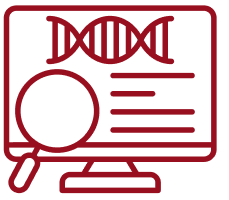 Computer with genomic data icon