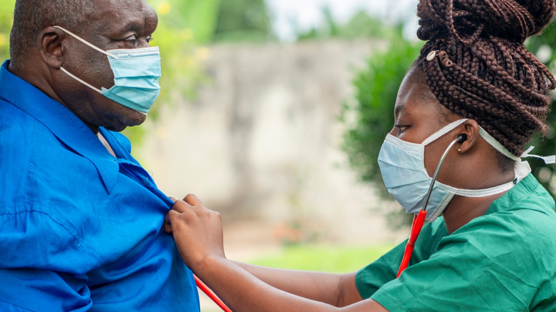 volunteer with patient