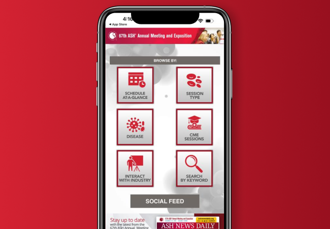 An image featuring the 67 ASH Annual Meeting App