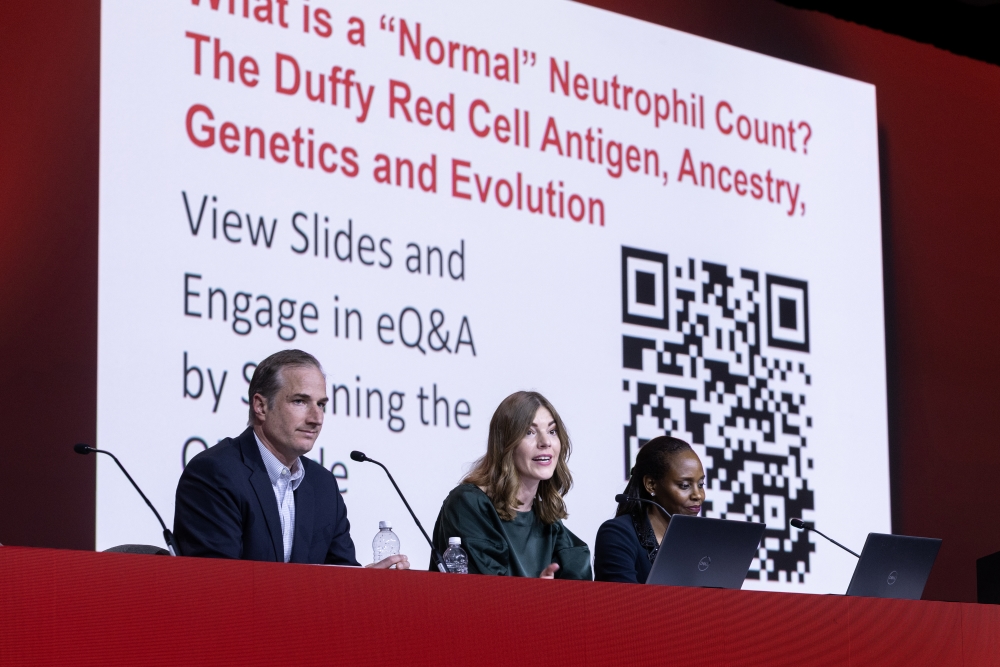 Speakers give a presentation about DANC at the ASH annual meeting.