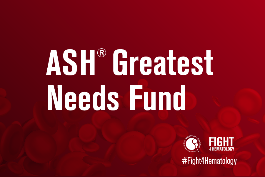 A graphic featuring text that refers to the ASH Greatest Need Funds.
