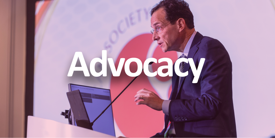 A man speaking during an ASH event